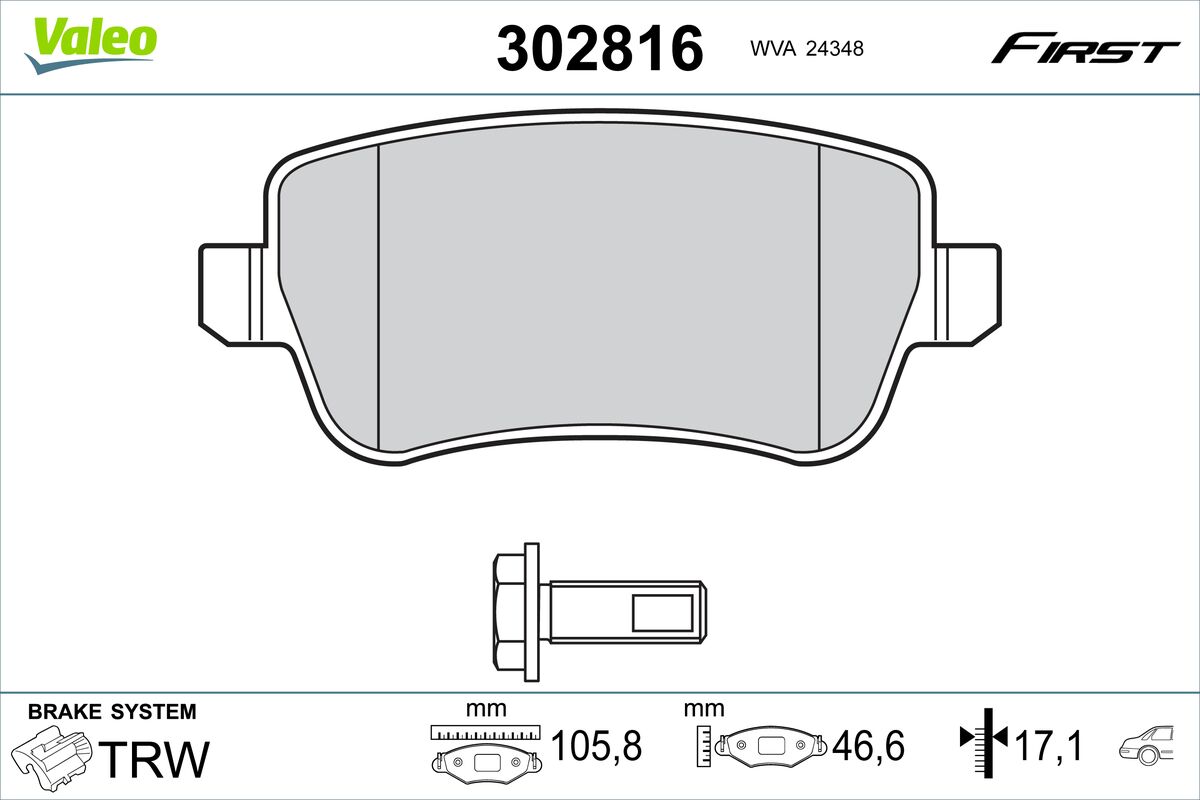 VALEO Fékbetét, mind 302816_VALEO